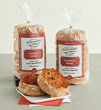Cinnamon Raisin Super-Thick English Muffins - 2 Packages